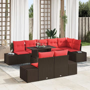 Set Divano da Giardino 9 pz Marrone polyrattan 3357947