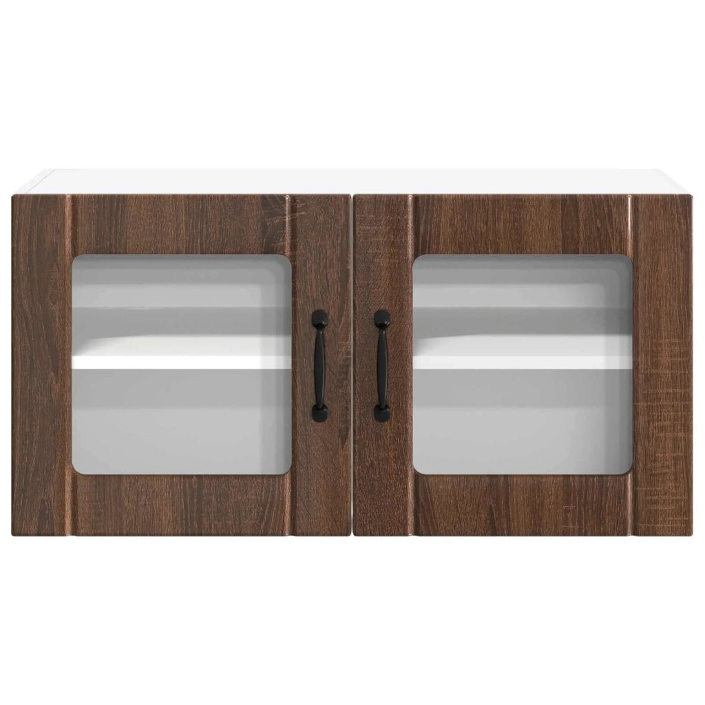 Mobile in vetro da parete LUCCA Rovere Marrone 80 x 31 x 40 cm