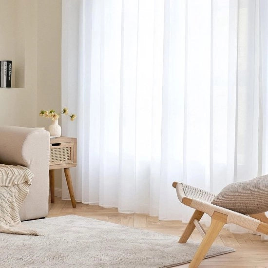 Set di tende trasparenti - leggere e decorative - 1 set - 228 x 228 cm - poliestere