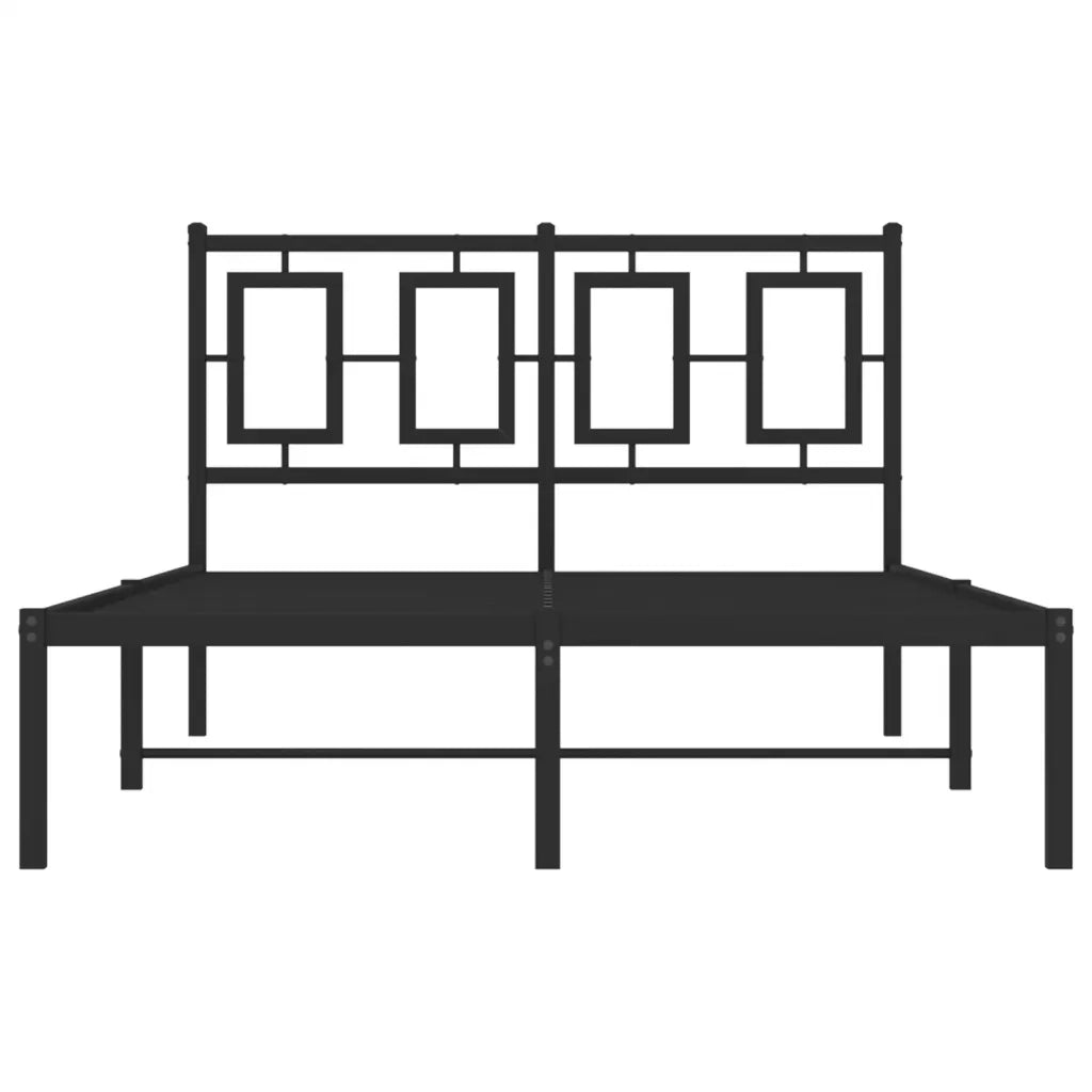 Letto matrimoniale | Letto per adulti | Giroletto con Testiera in Metallo Nero 120x200 cm