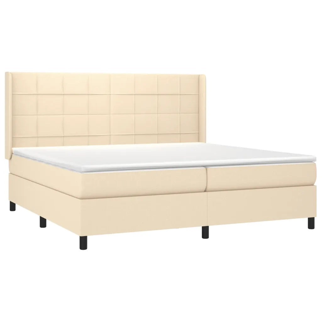 Giroletto a Molle con Materasso Crema 200x200 cm in Tessuto 3131462