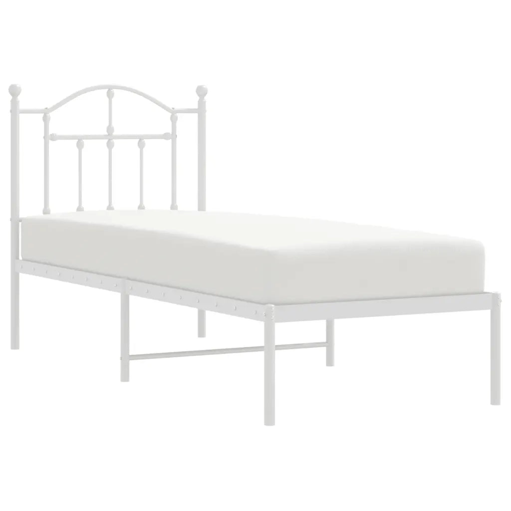 Giroletto senza Materaso con Testiera Metallo Bianco 75x190 cm 353478
