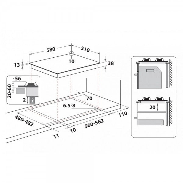 Indesit Piano cottura a gas PN 642 /I (AN) - PN 642 /I (AN)