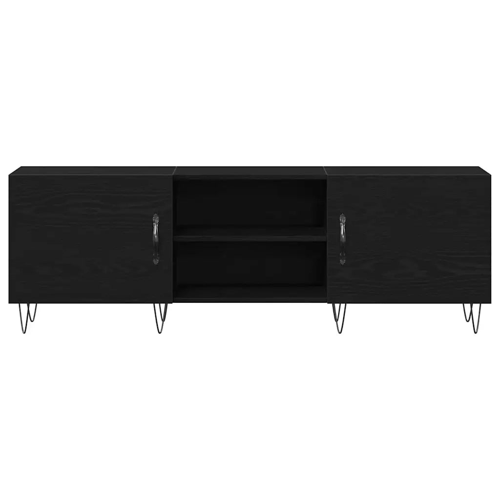 Set mobile TV-Credenza per TV Rovere Nero 150 x 30 x 50 cm Legno multistrato 986587