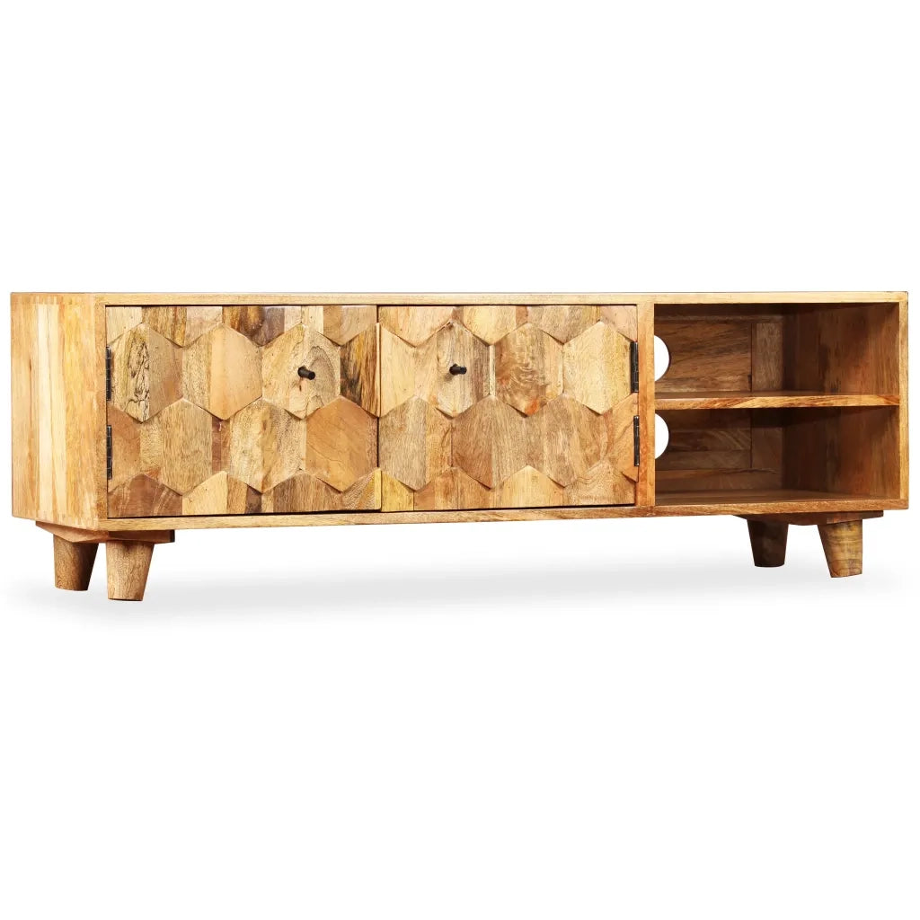 Mobile Porta TV in Legno Massello di Mango 118x35x40 cm 245136