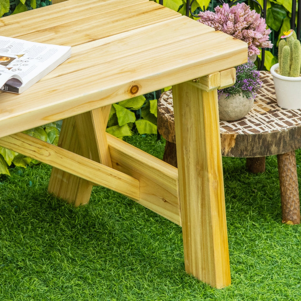 Panchina da Giardino 2 Posti in Legno ¨C zephmum ¨C Naturale 116x56x80