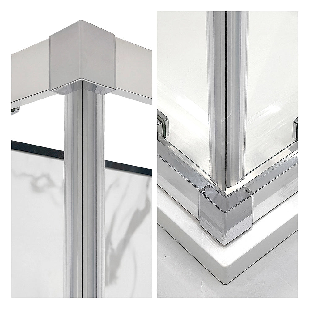Box doccia 3 lati 80x160x80 cm con doppio scorrevole vetro trasparente Ted