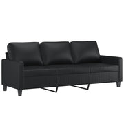 Divano | Divano da soggiorno | Sofa a 3 Posti Nero 180 cm in Similpelle