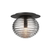 Maytoni Plafoniera Moderna Reels 1 Luce E27 60W Nero Metallo Vetro