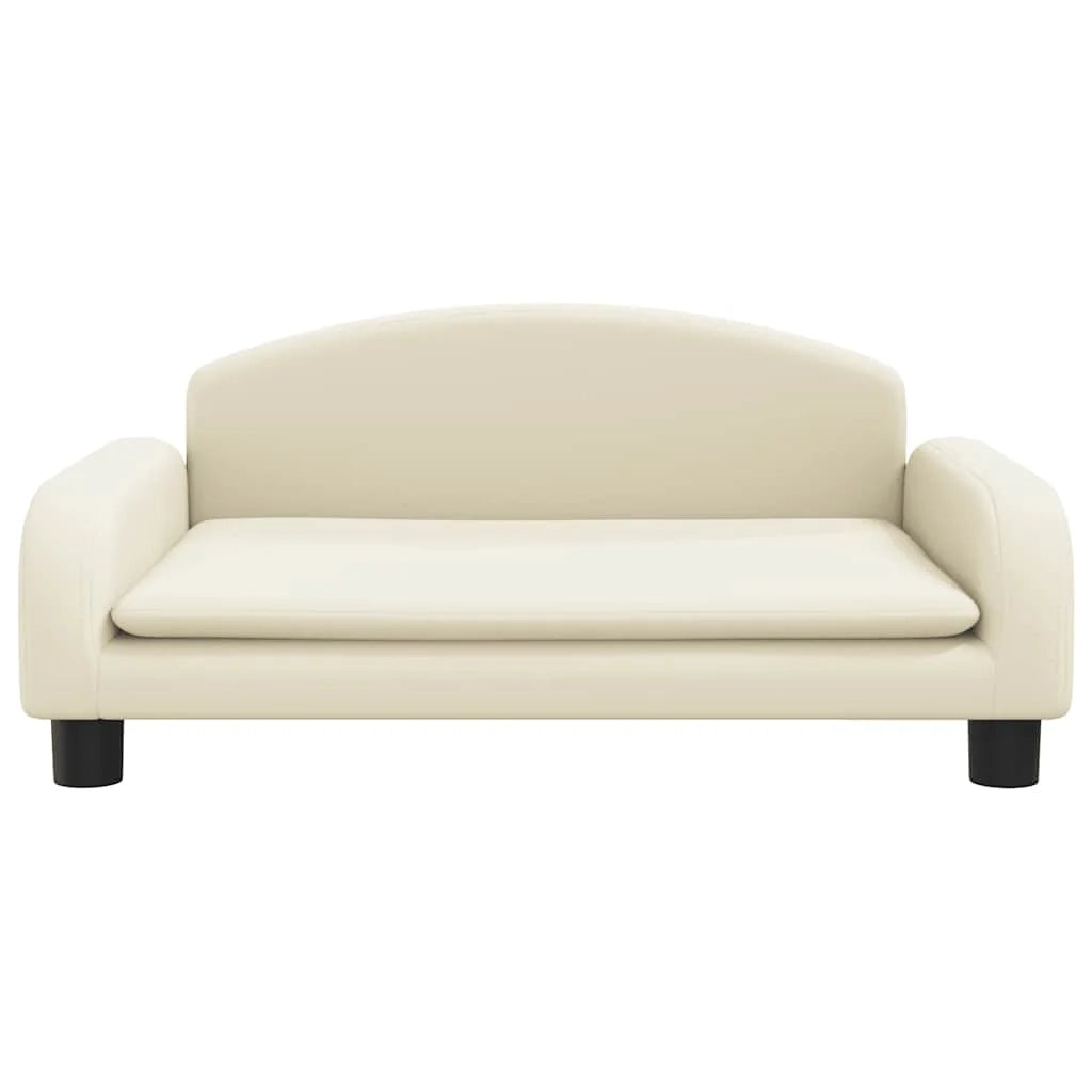 Cuccia per cani a forma di cesto comoda 70 x 45 x 30 cm in similpelle color crema 02_0042822