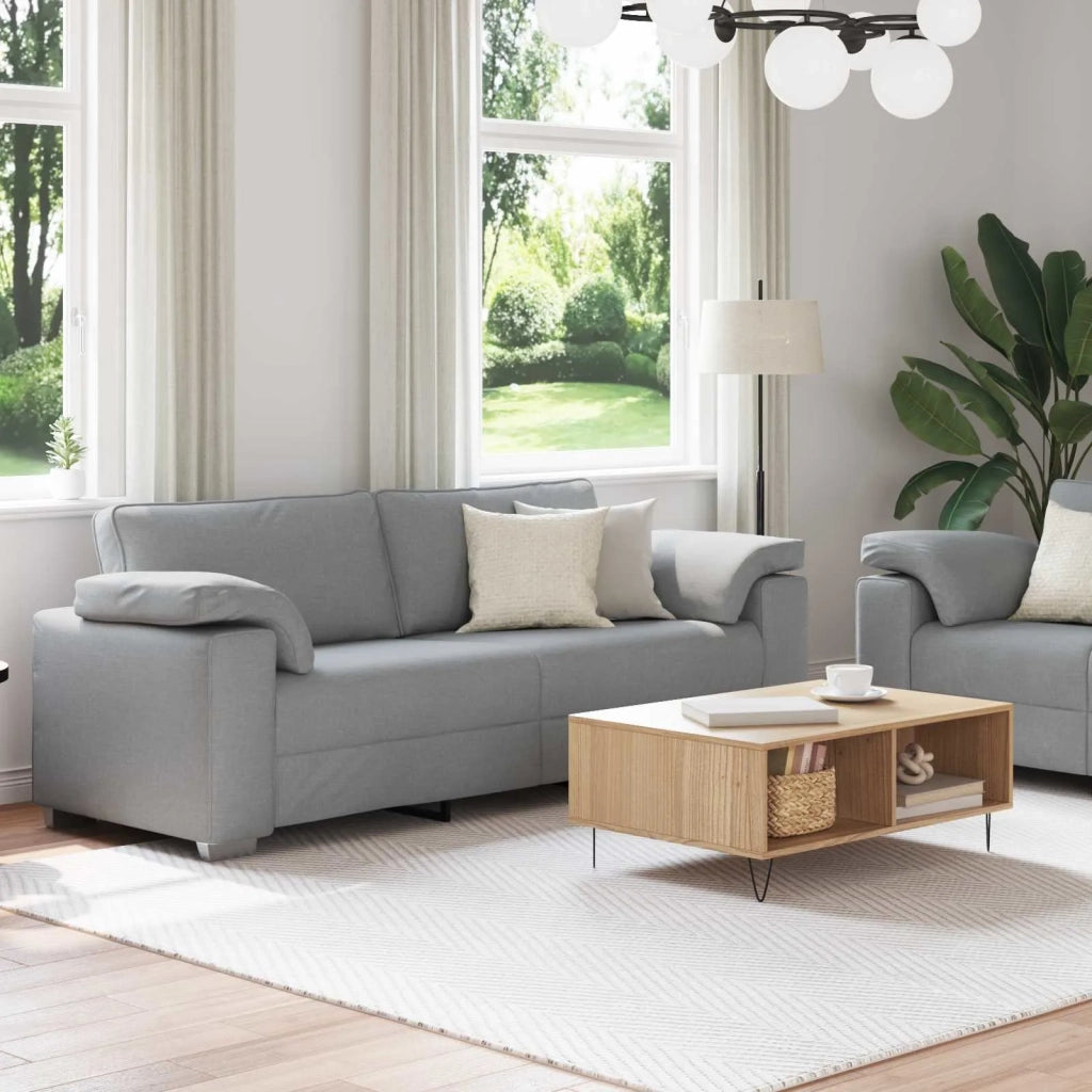 Divano 2 pcs Grigio chiaro 219 x 80 x 82 cm Tessuto 3324740