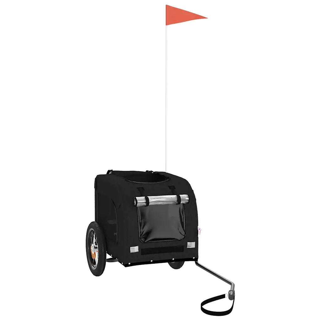 Rimorchio da Bici per Animali Nero Oxford e Ferro CFW3154632