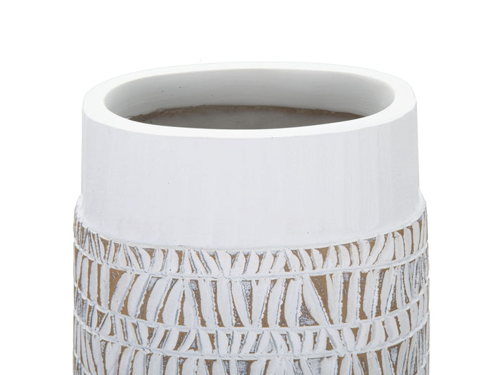 Vaso Nairobi Oval 19x50x12 cm in Poliresina Bianco