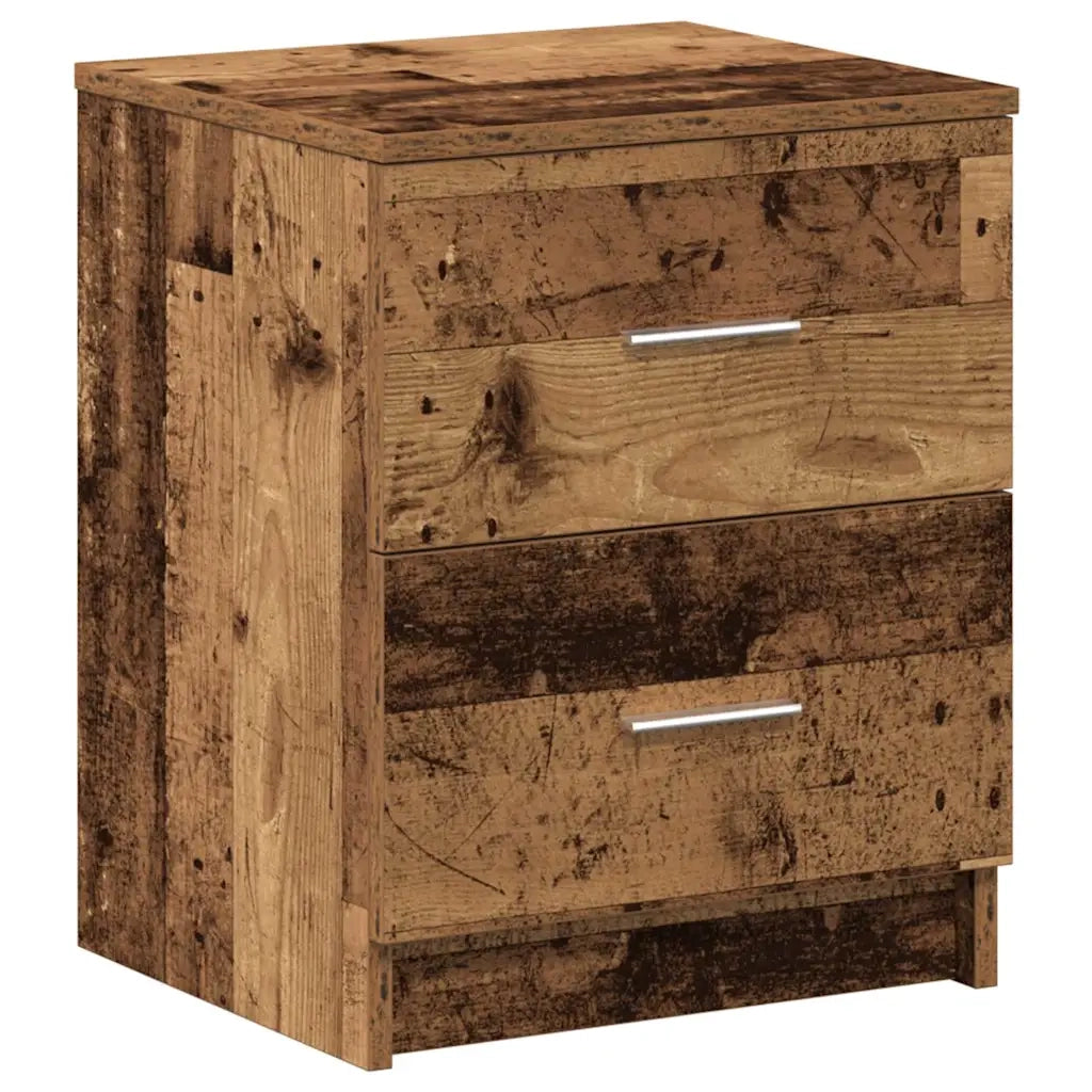 Comodino con 2 Cassetti Legno Antico 40x36x50 cm