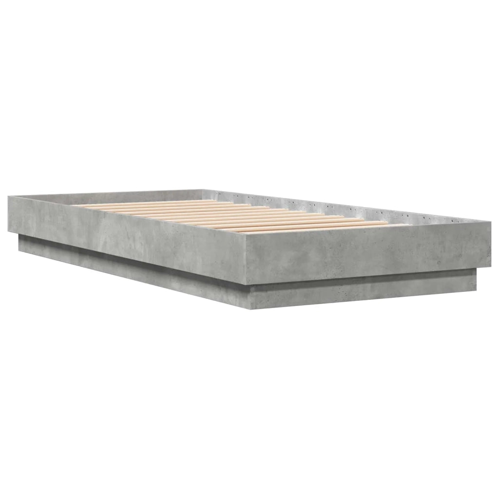 Letto con LED Grigio Cemento 80 x 200 cm Legno ingegnerizzato 8009008