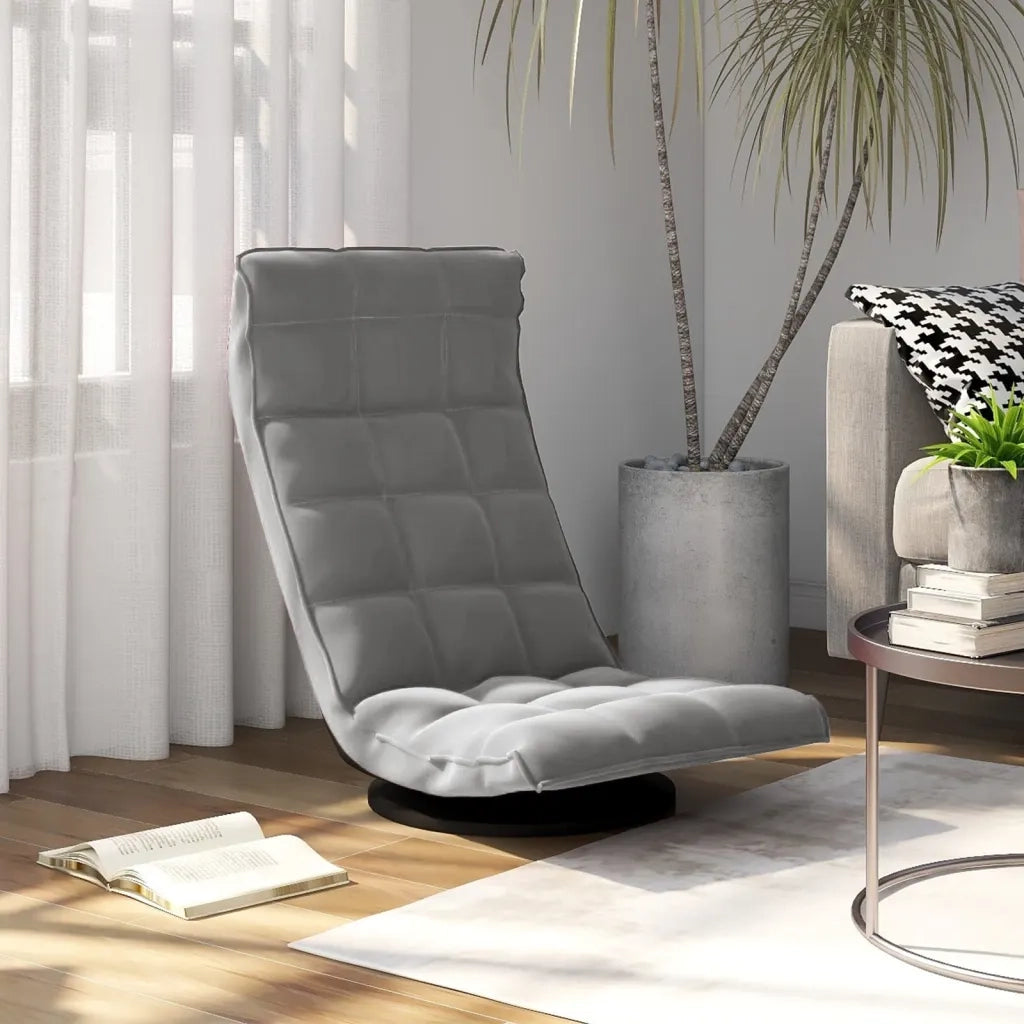 Sedia da Pavimento Girevole Grigio Chiaro in Velluto CFW3226288