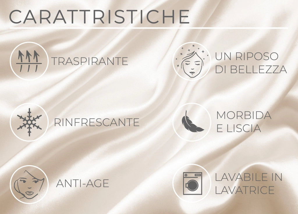 Federa Guanciale Cuscino Letto 100% Seta Chiusura Zip In Tinta Unita - Federa - Azzurro