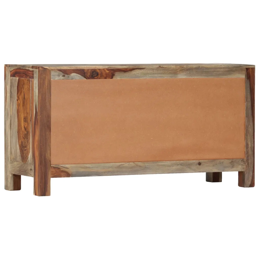 Credenza Grigia 100x30x50 cm in Legno Massello di Sheesham cod mxl 15561