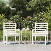 Sedie da Giardino 2pz Bianche 60x48x91cm Legno Massello di Pino