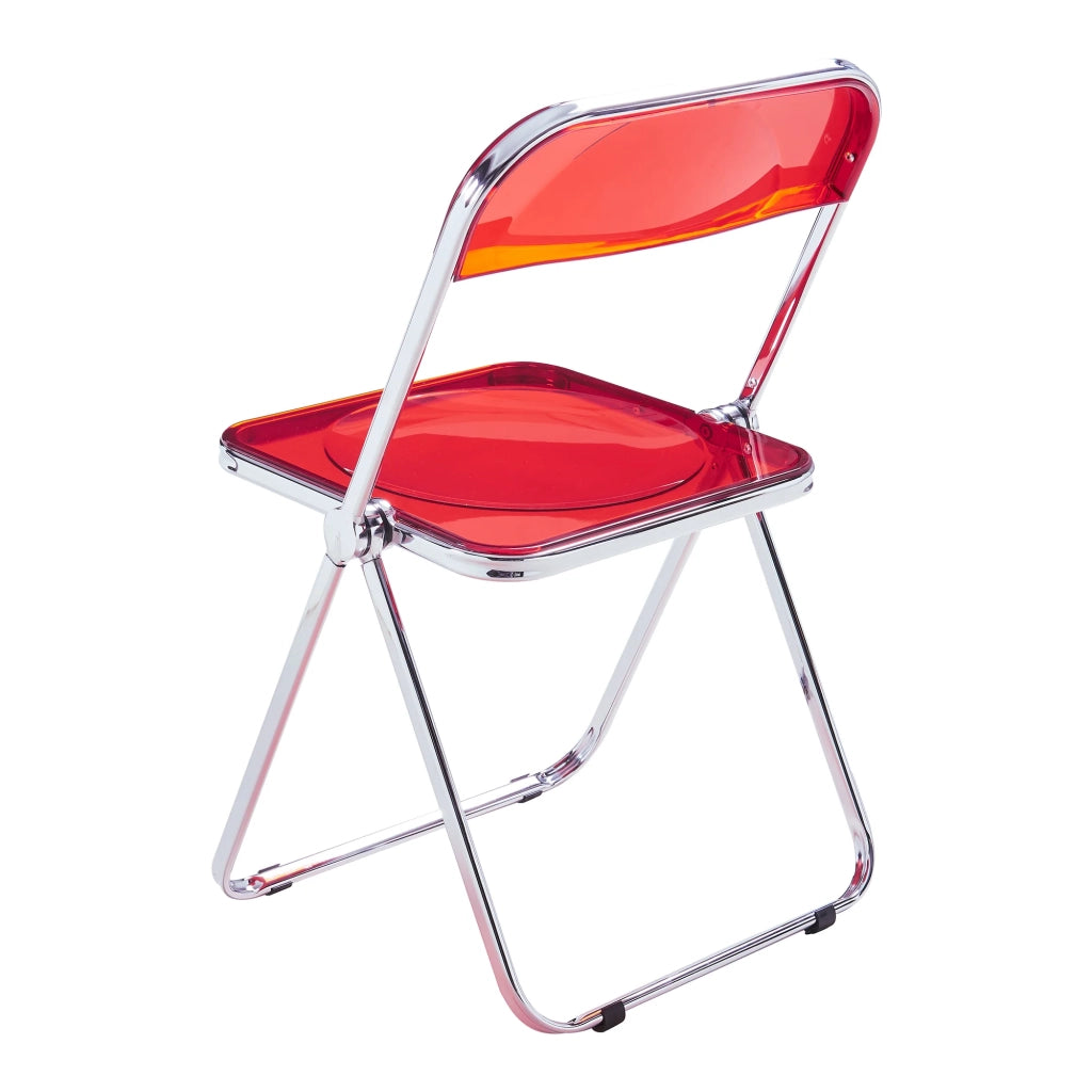 Set di 2 sedie pieghevoli da esterno per giardino campeggio e terrazza 74 x 46 x 47 cm rosso 03_0009647