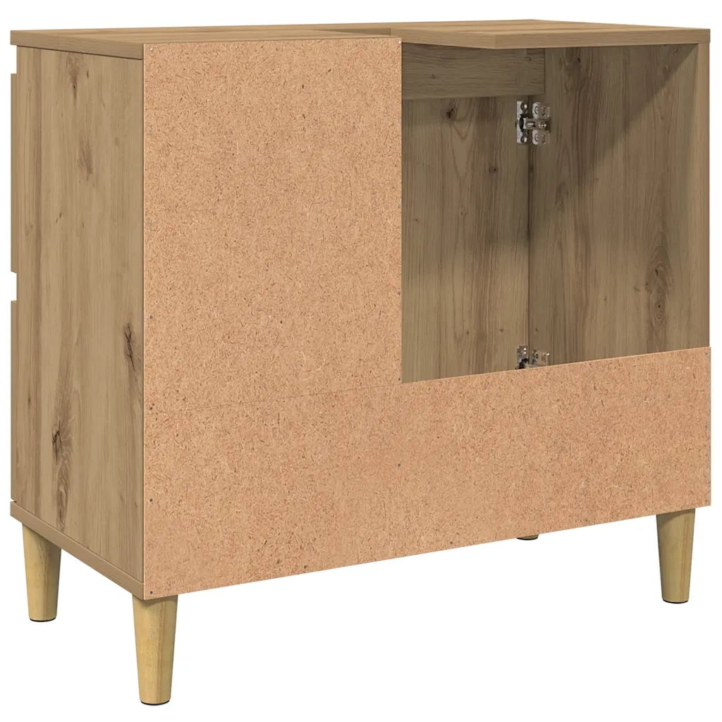 Mobile Sottolavabo Rovere Artigianale 65x33x60 cm in Truciolato 857121