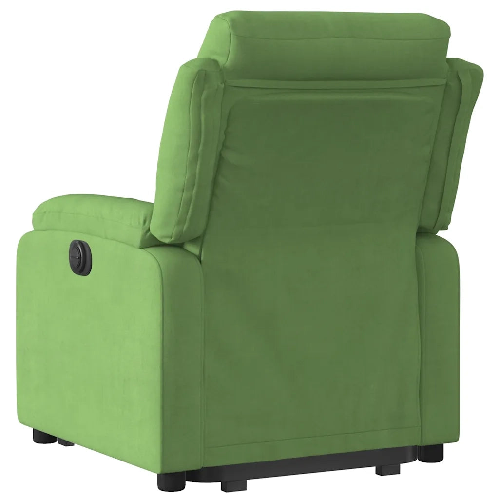 Poltrona Alzapersona Reclinabile Verde Chiaro in Velluto 3205095