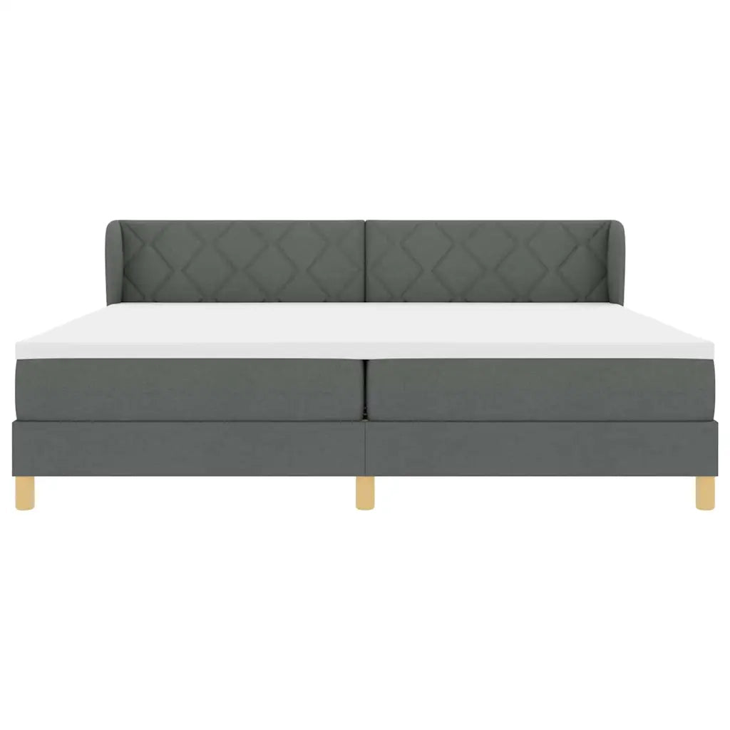 Letto a molle con materasso Grigio scuro 200 x 200 cm Tessuto 3340298
