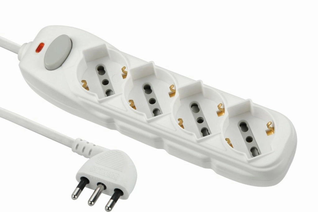 Ciabatta Multipresa Polivalente 4 Posti Universale Cavo 1,5 Metri - Electraline
