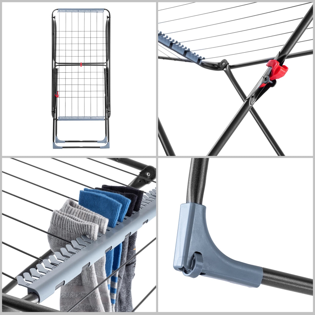 Stendibiancheria verticale KADAX, stabile, 18 m, pieghevole, grande