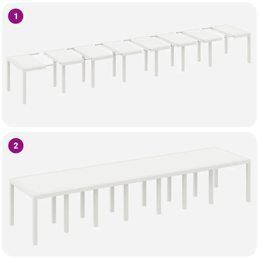 Set da pranzo da giardino con cuscini 17 pcs Bianco PP 3378665