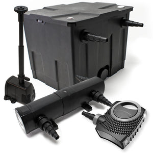 Set: Filtro bio laghetto 12000l con Pompa SuperEco 80W Chiarificatore UVC 36W Pompa fontana