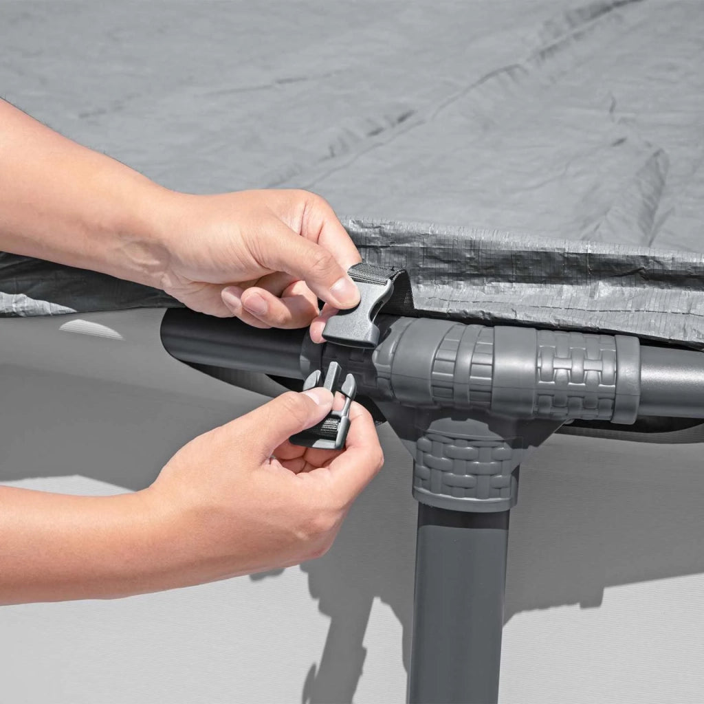 Bestway Copertura per piscina Ø5,49 m Rotondo Poliestere Grigio 42035730