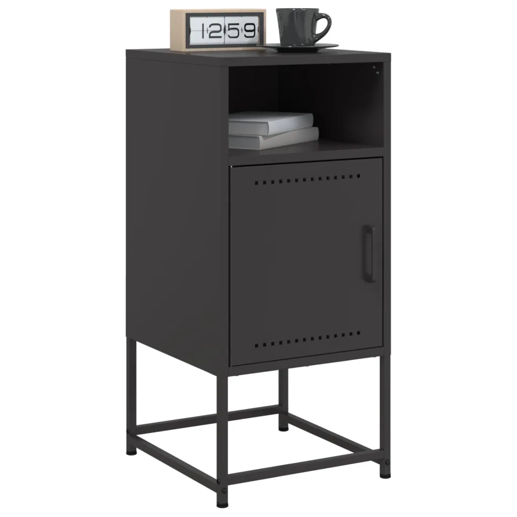 Comodino Nero 36x39x78 cm in Acciaio 846566