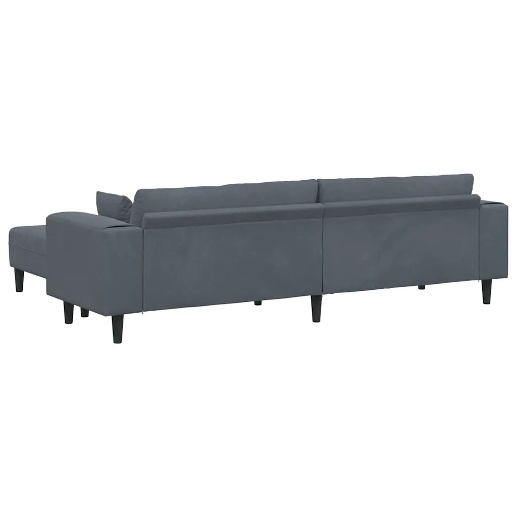 vidaXL Divano in Velluto con cuscino 3 pcs Grigio scuro 208 cm Velluto