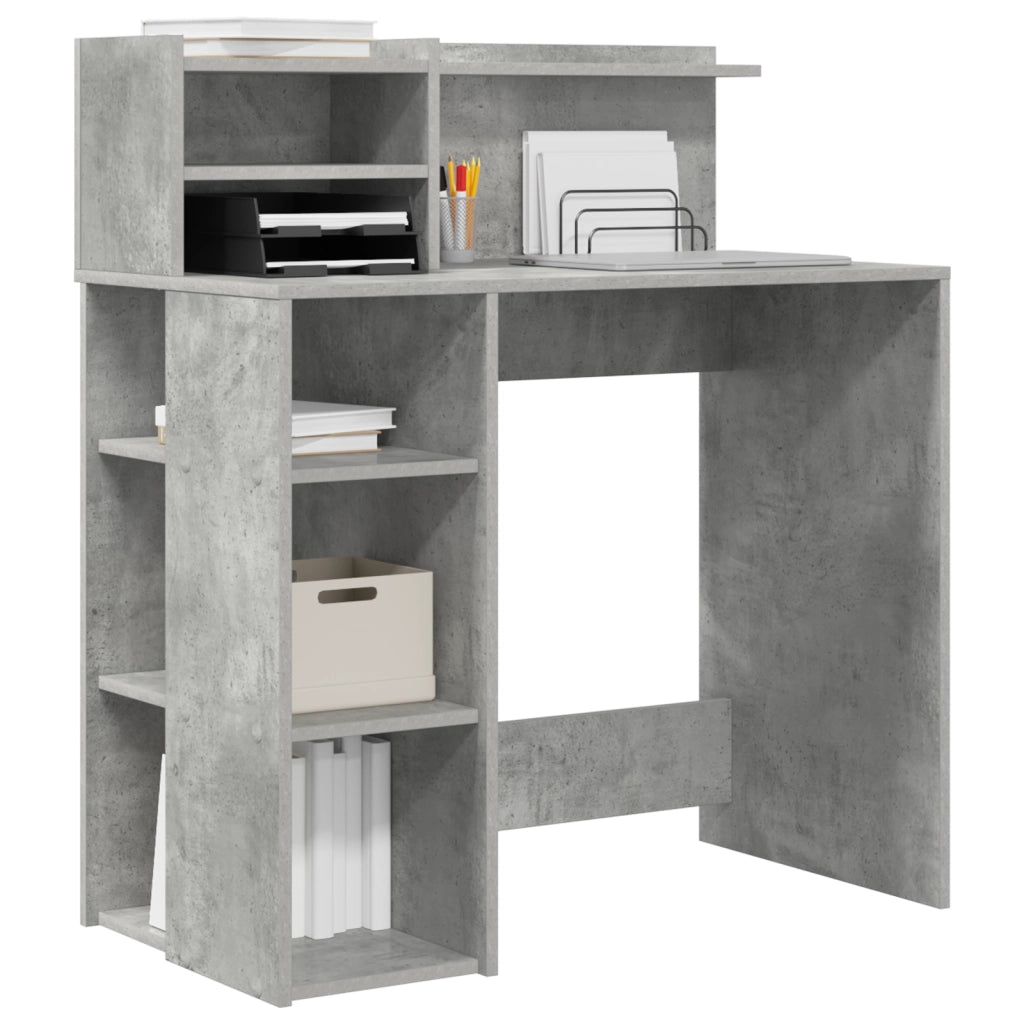Scrivania con Storage Grigia 90x48x101.5 cm Legno ingegnerizzato