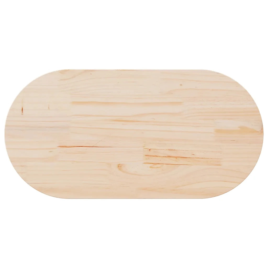 Piano Tavolo 110x55x2,5 cm in Legno Massello di Pino Ovale