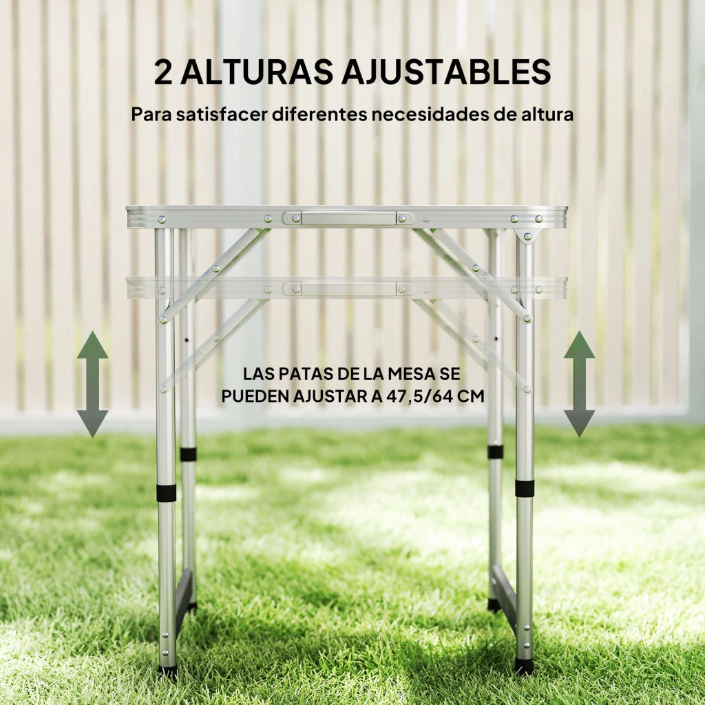 Tavolo pieghevole da esterno ¨C zephmum ¨C alluminio 60x45x64cm
