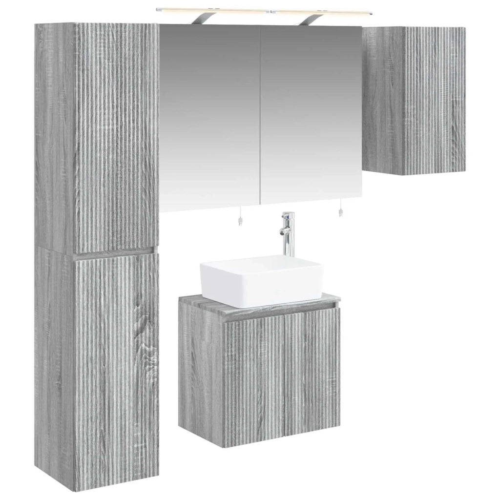 Set di Armadi da Bagno 5 pcs Sonoma grigio 50 x 14,5 x 70 cm 3407316