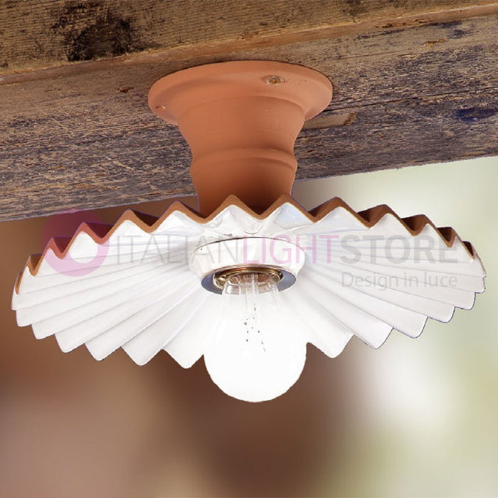 CORTONA Lampada a Soffitto Ceramica Terracotta Rustica Country