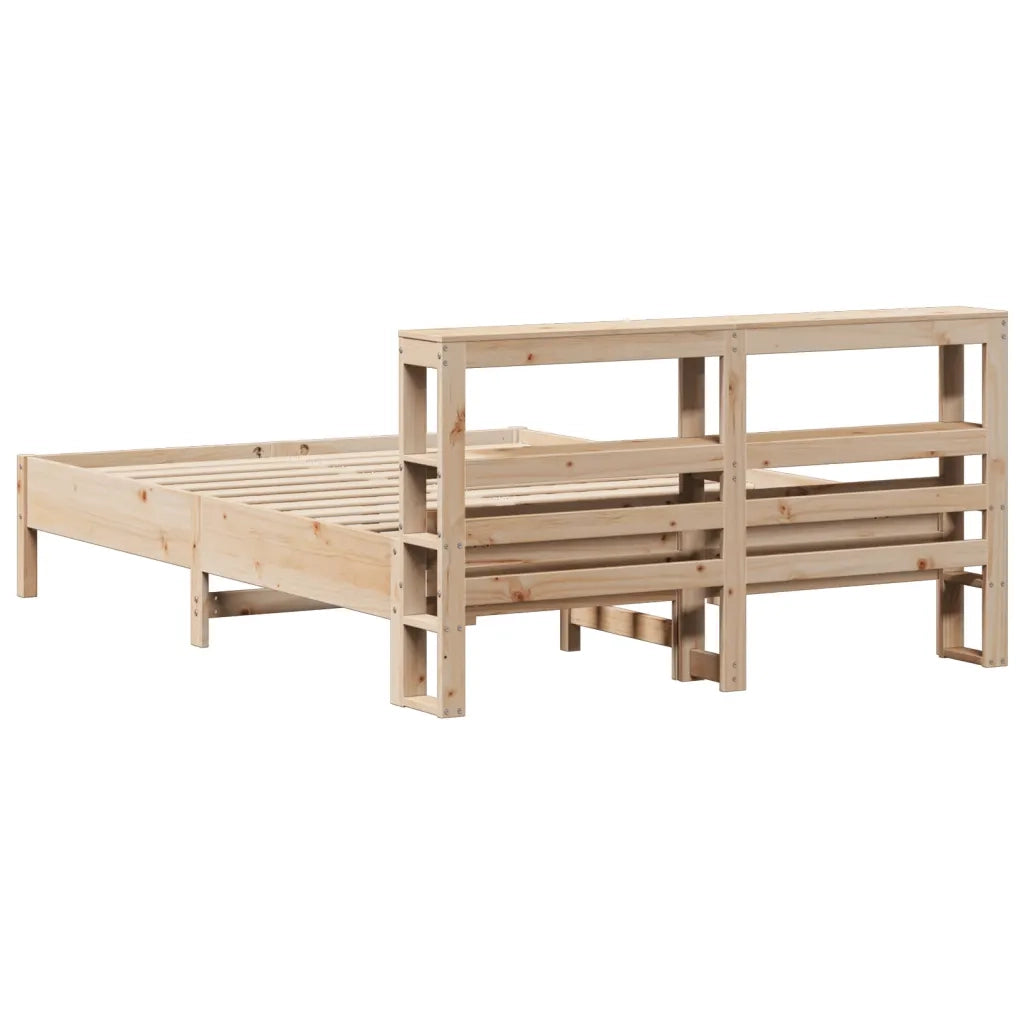 Letto matrimoniale | Letto per adulti | Letto senza Materasso 140x200 cm in Legno Massello di Pino