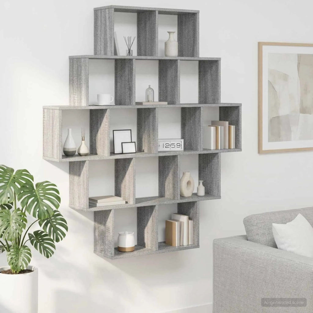Scaffale da parete Sonoma grigio 120 x 20 x 136 cm 8012161