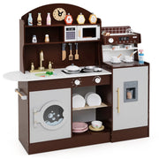 Set da cucina in legno per bambini 106 x 30 x 105 cm con macchina per il caffè e spazio di archiviazione organizzato design marrone 20_0011880