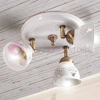 CANTUCCI Plafoniera a 3 Luci Orientabili Ceramica Traforata
