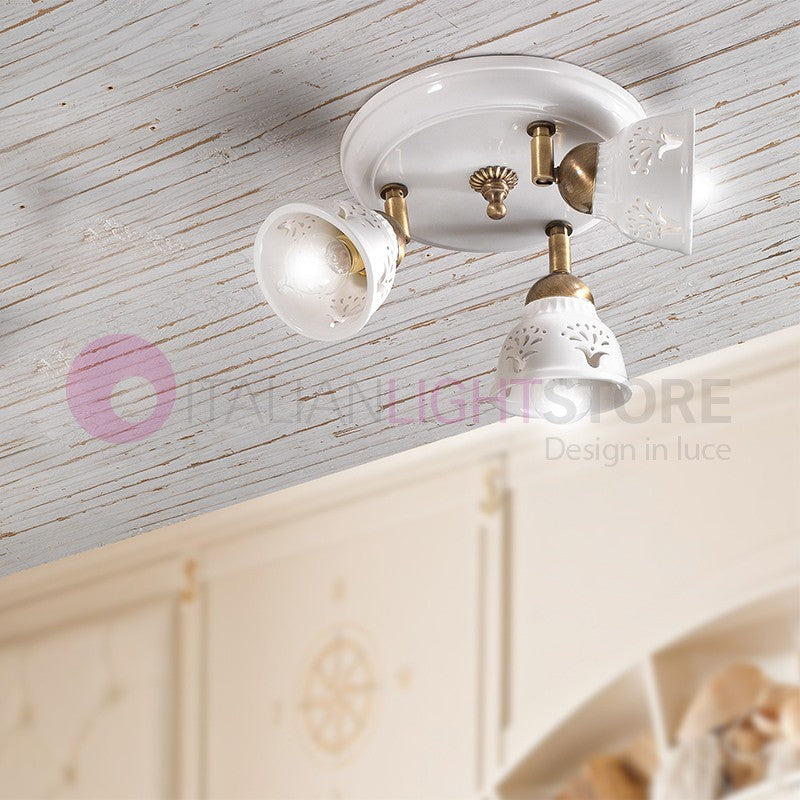 CANTUCCI Plafoniera a 3 Luci Orientabili Ceramica Traforata