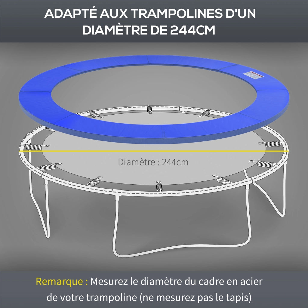 Cuscino di protezione per trampolino ¨C zephmum ¨C blu ? 244 cm