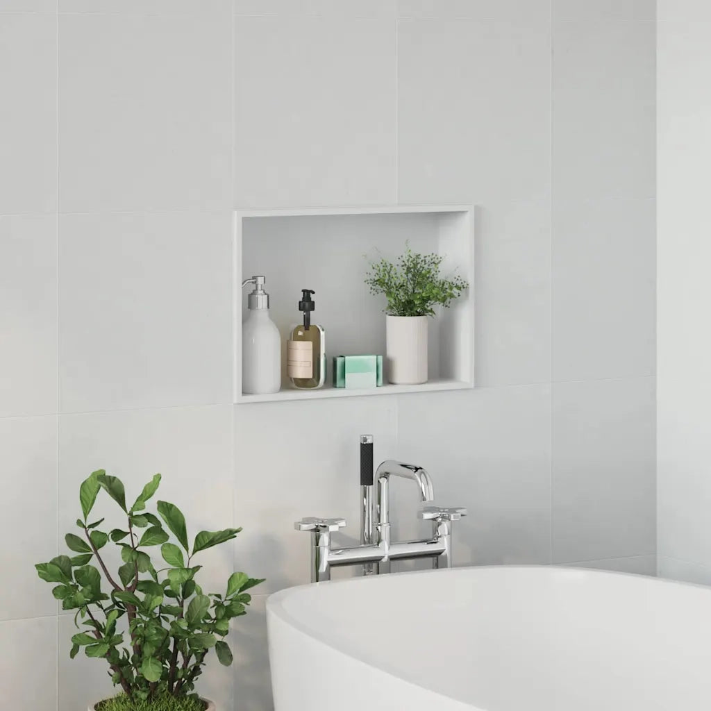 Nicchia per doccia Bianco 45 x 30 x 9,5 cm Acciaio inossidabile 42012670