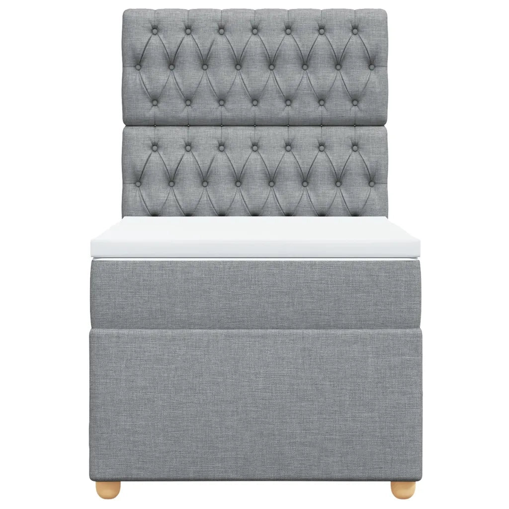 Giroletto a Molle con Materasso Grigio Chiaro100x200 cm Tessuto