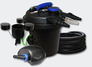 Kit di filtrazione per laghetti a pressione da 6000 litri: UVC da 11 Watt pompa da 70 Watt tubo flessibile skimmer 4216224