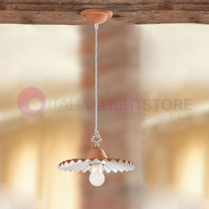 CORTONA Sospensione Ceramica Terracotta Design Rustico Country