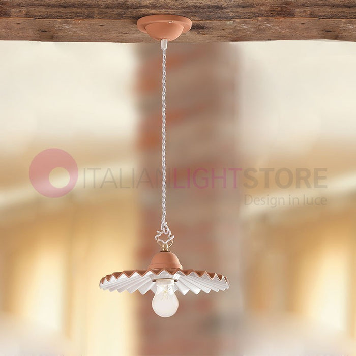 CORTONA Sospensione Ceramica Terracotta Design Rustico Country